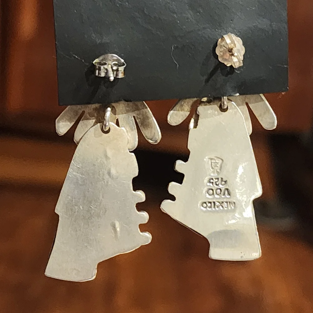 Vintage 1950s signed Taxco VOO earrings - Rare Find!! - Picture 3 of 7